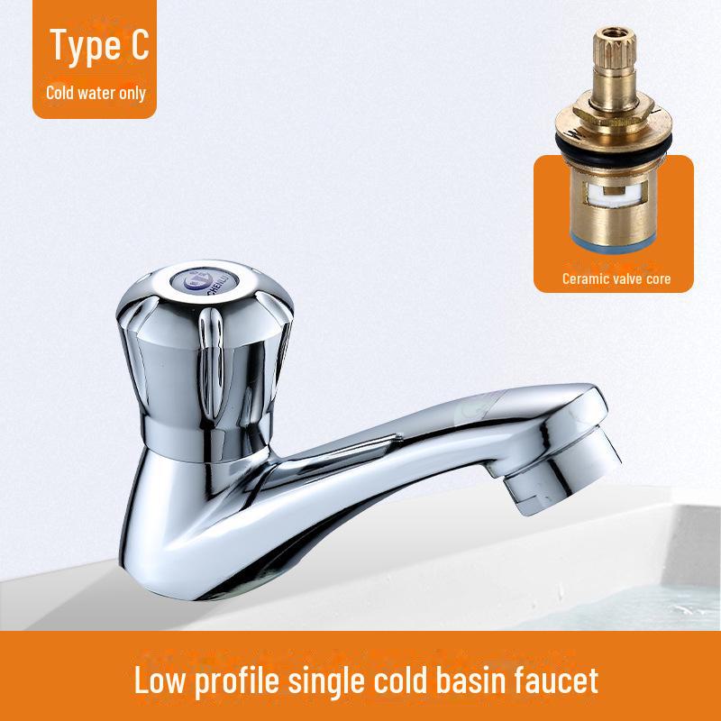 98 Single Cold Water Faucet for Wash Basin - Quick Open 4 Points Pedestal Design