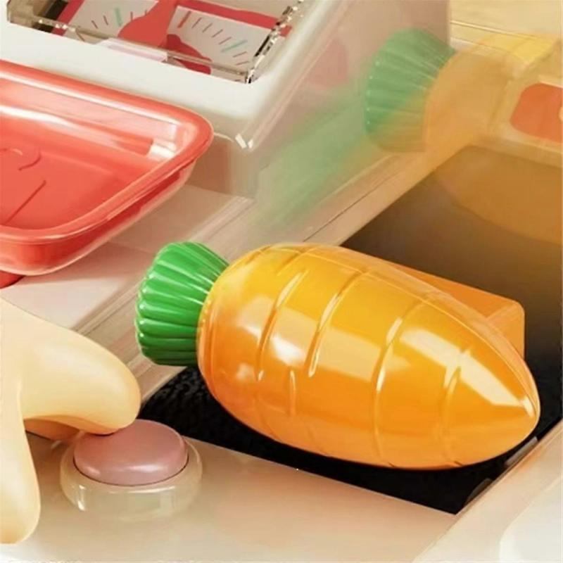 Brinquedo de Reconhecimento de Compras de Caixa Registradora de Supermercado para Crianças Rosa