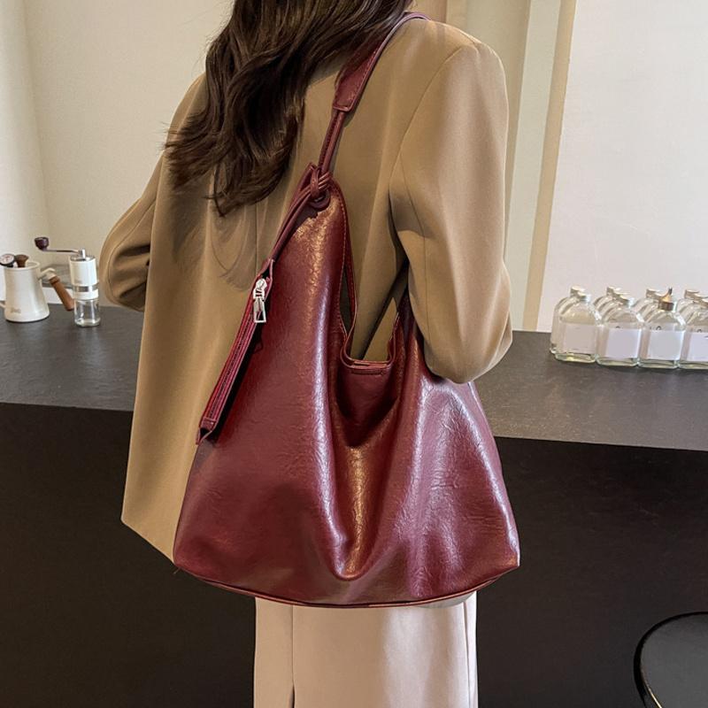 Large Capacity PU Leather 2 Pcs/set Shoulder Bags For Women Winter Trend Female Underarm Bag Lady Handbags Tote Bag KTY