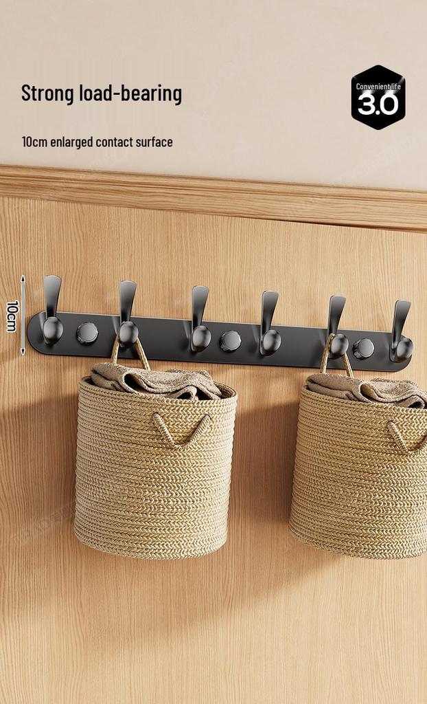 Wall-Mounted No-Drill Entryway Coat and Hat Rack with Hooks