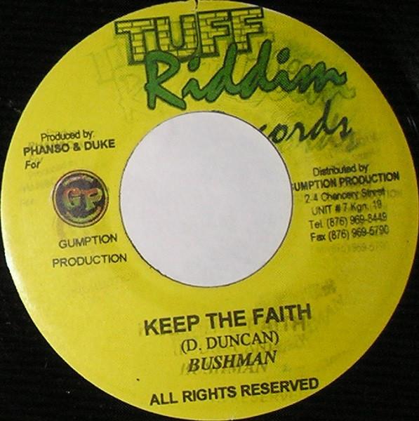 7inch Record BUSHMAN - Keep The Faith NONE Tuff Riddim Jamaica Reggae, Ska & Dub Used