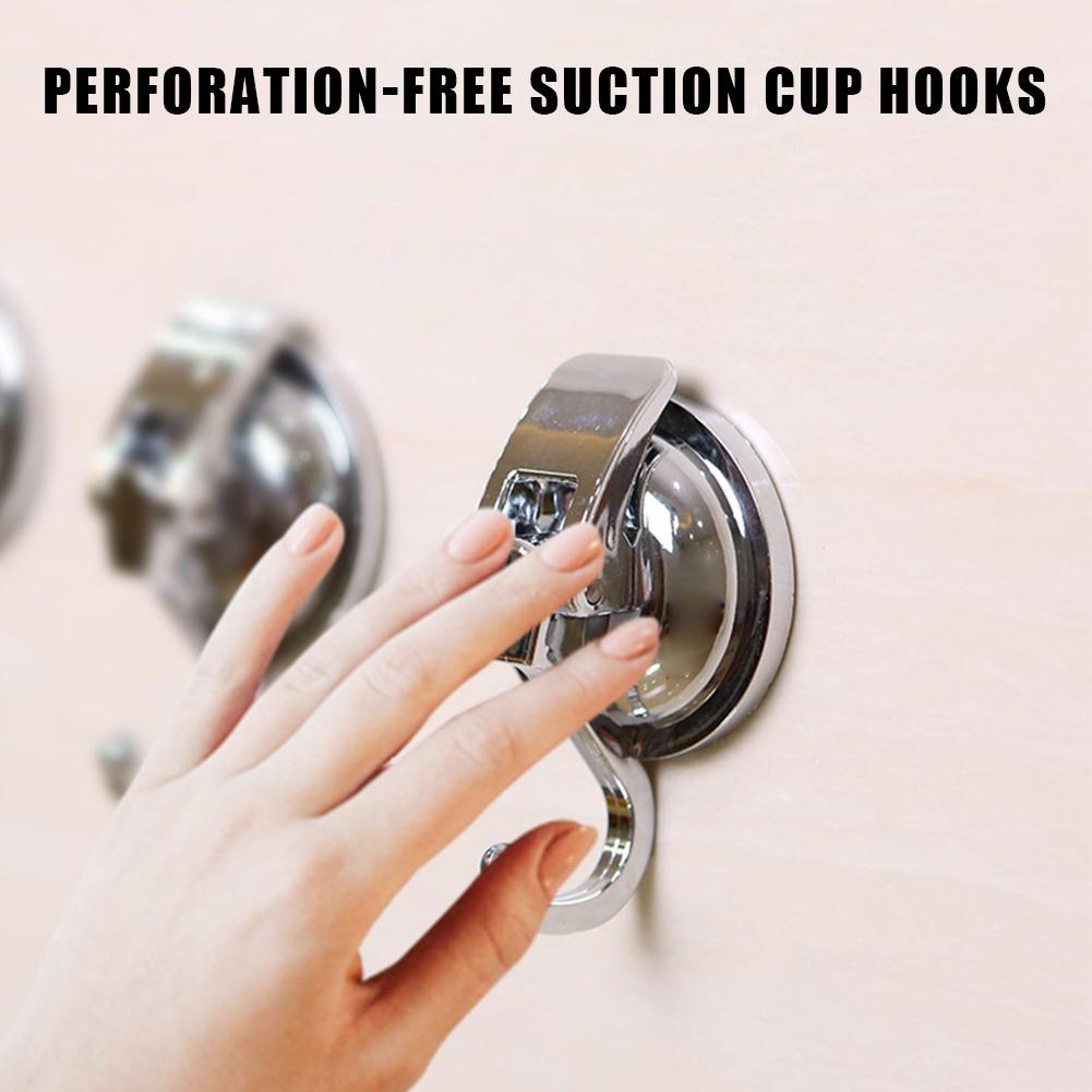 Removable Towel Holder 2Pcs Heavy Duty Vacuum Suction Cup Hooks Reusable Traceless Hanger Towel Hooks for Bathroom Kitchen