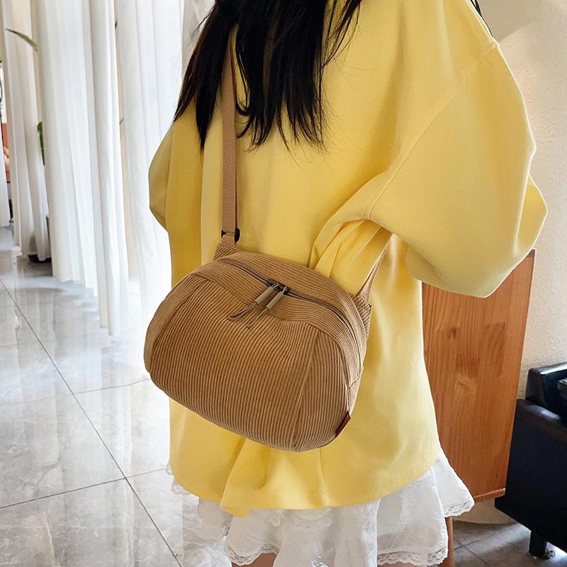2025 Summer Korean Corduroy Crossbody Backpack: Stylish, Textured, Casual Shoulder Bag