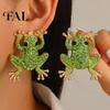 Funky Toad Earrings Frog Jewelry for Women, Rhinestone Stud Earrings, Sparkly Cute Women Animal Brooch Pin, Vintage Boho Summer Beach Vacation