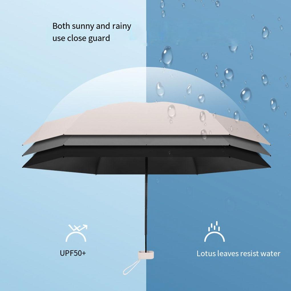 Vinyl 6 Ribs Umbrella 6-Folding Walking Windproof Portable Women Men Rain Protection Adults Foldable Umbrellas Rainy
