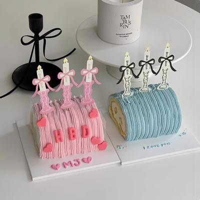 6pc/set Paper Candles for Birthday Cake Cakes Toppers Cupcake Decoration Dessert Candles for Birthday Cake Cakes Toppers Gifts