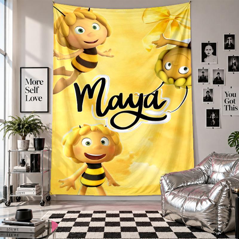 Wall TapestryDie Biene Maja Art Hanging Cloth Decorative Background Cover for Room Decoration