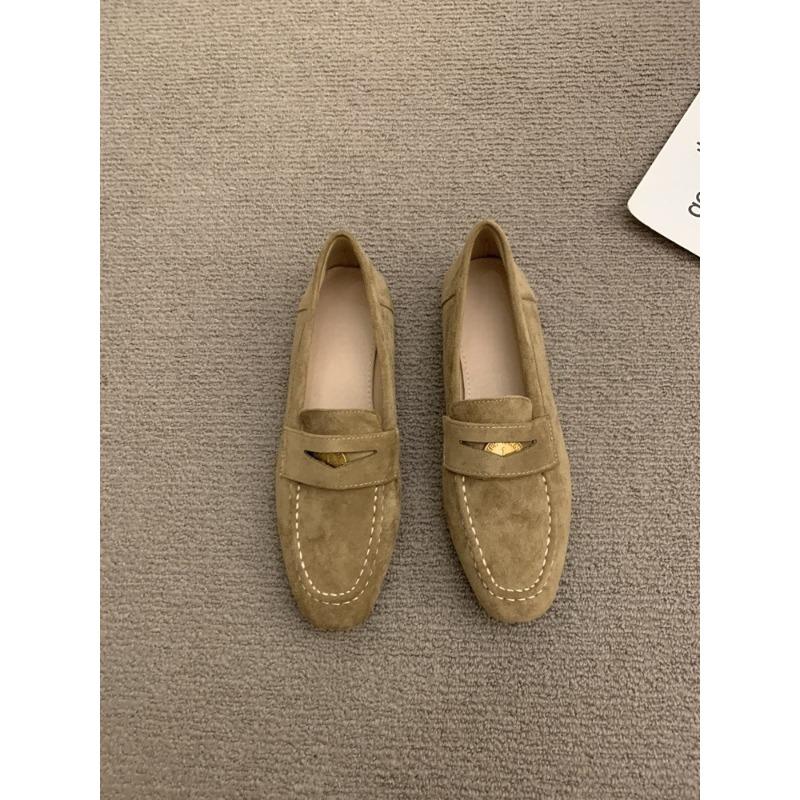 Retro flat-soled single shoes women's shallow mouth spring new temperament black one-pedal soft-soled Doudou shoes