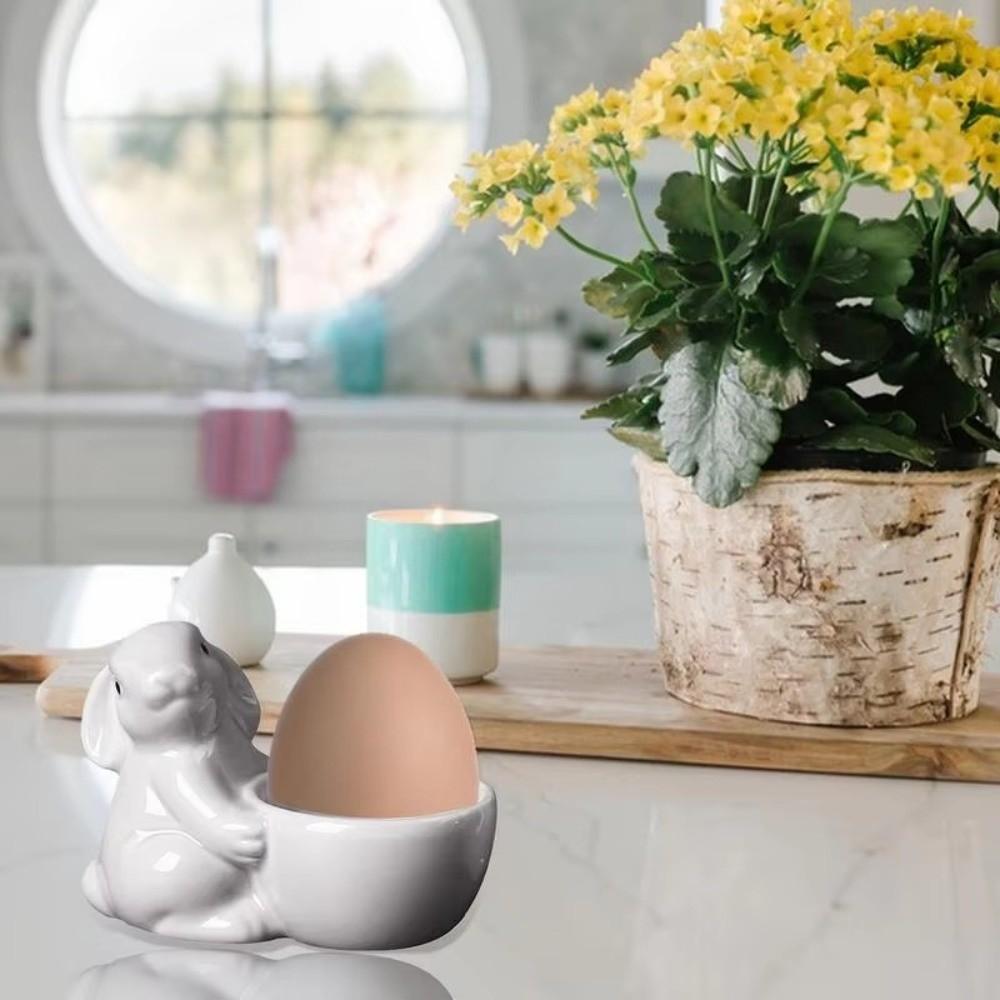 Egg Organizer Rabbit Egg Cup Creative Bunny Egg Holder Creative Ceramic Egg Cup  Kitchen Utensils