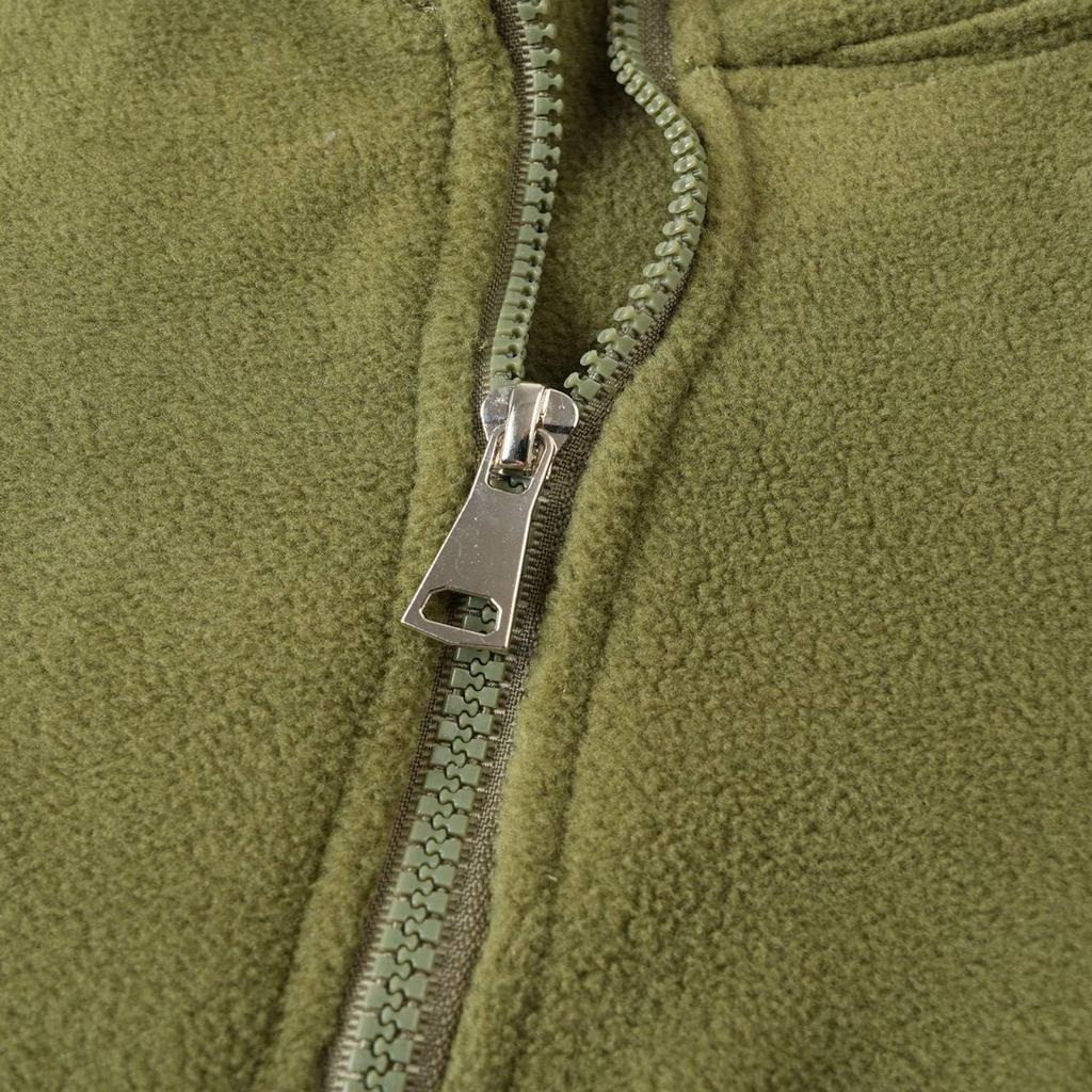 Pánský ležérní jednobarevný pulovr se stojáčkem, třetinovým zipem a dlouhým rukávem, pánská fleecová zateplená teplá mikina