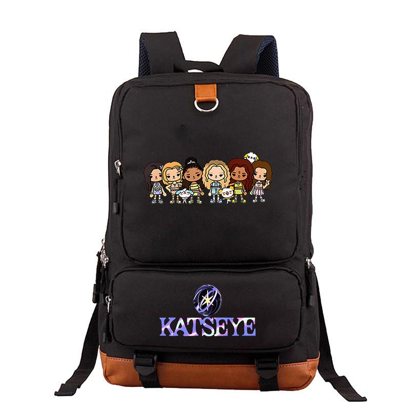 Girls Korea Pop Star Katseye Printed Student School Bag Waterproof Large Backpack 44*29*13cm