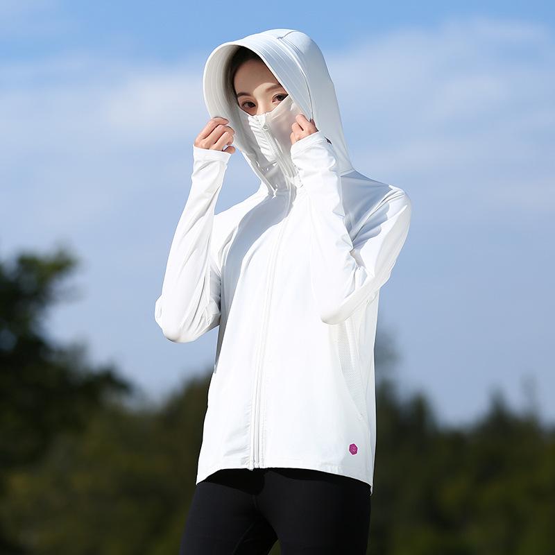 

A certain ice-sensitive sunscreen clothing, women s removable large brim original yarn sunscreen clothing, men s UV-proof outdoor skin clothing S белый