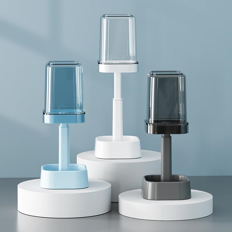 All-In-One Toothbrush Holder & Cup, With Cover. 16Cm, Organizes Brushes, Saves Counter Space
