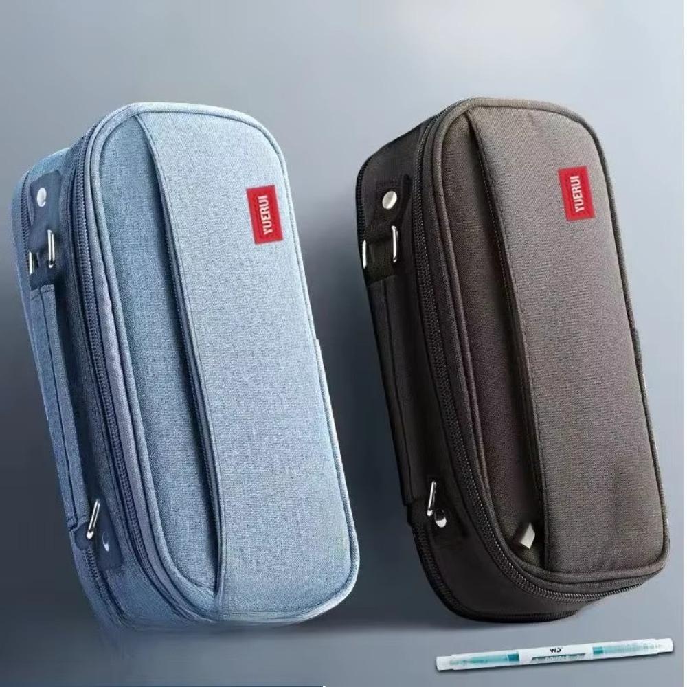 Multi Layer Partition Stationery Bag Large Capacity Pen Bag Simple Pencil Case