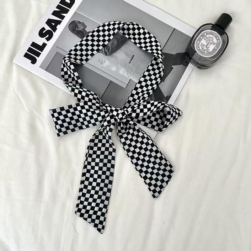 Retro fashionable polka dot long silk scarf women's spring and autumn y2k hot girl fashion versatile decorative scarf thin streamer