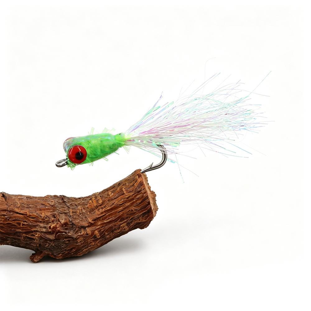 4PCS Dumbbell Eyes Clouser Minnow Fly Lures Weighted Sinking Streamer Flies with Glitter Flash Tail for Freshwater Bass Trout Predator Fish