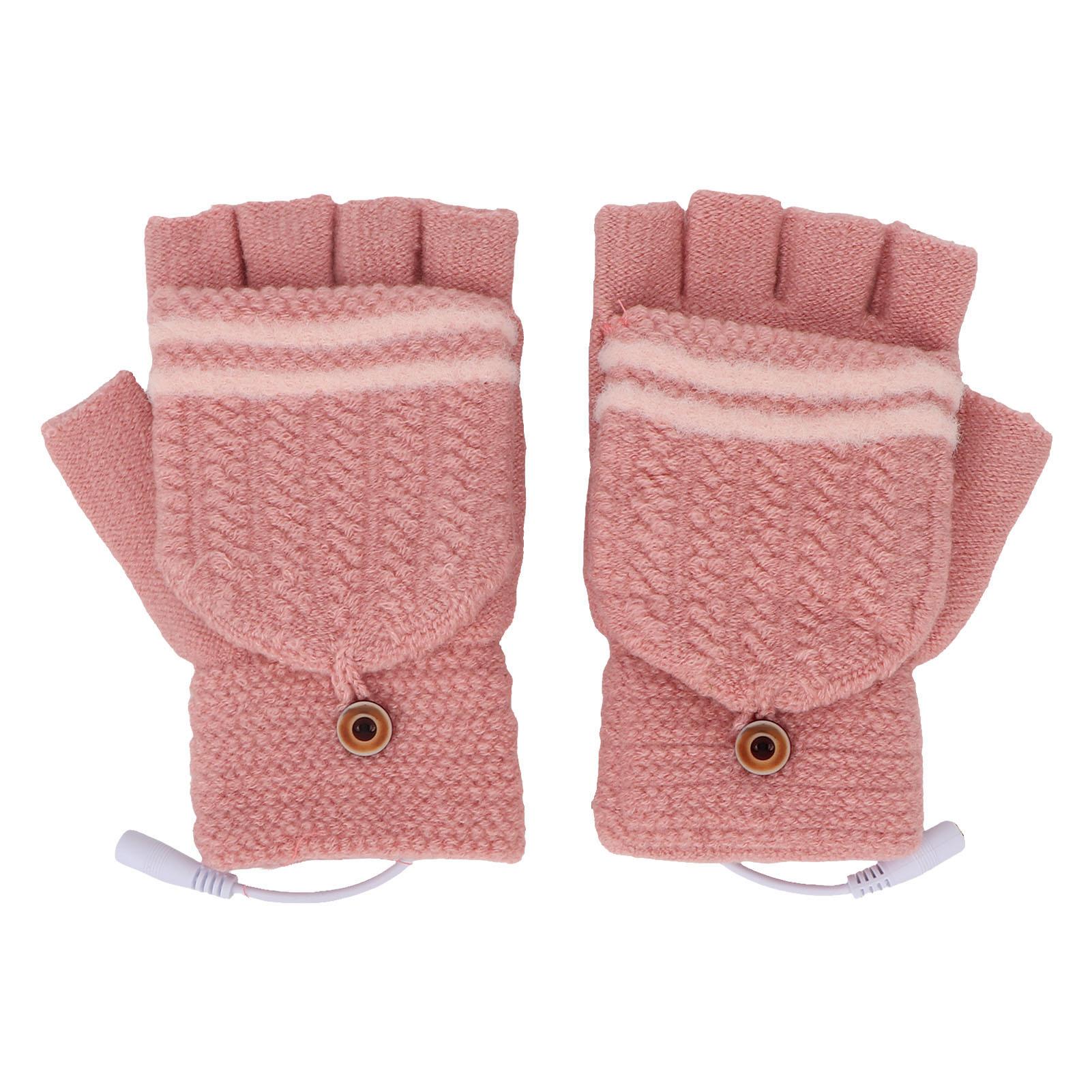 

Варежки с подогревом, двусторонний подогрев, способствующий циркуляции крови, USB-грелки для рук на зиму розовый