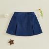 Citgeett Kids Infant Girl Denim Skirt Elastic Waist A-line Pleated Short Jean Skirts Casual Clothes