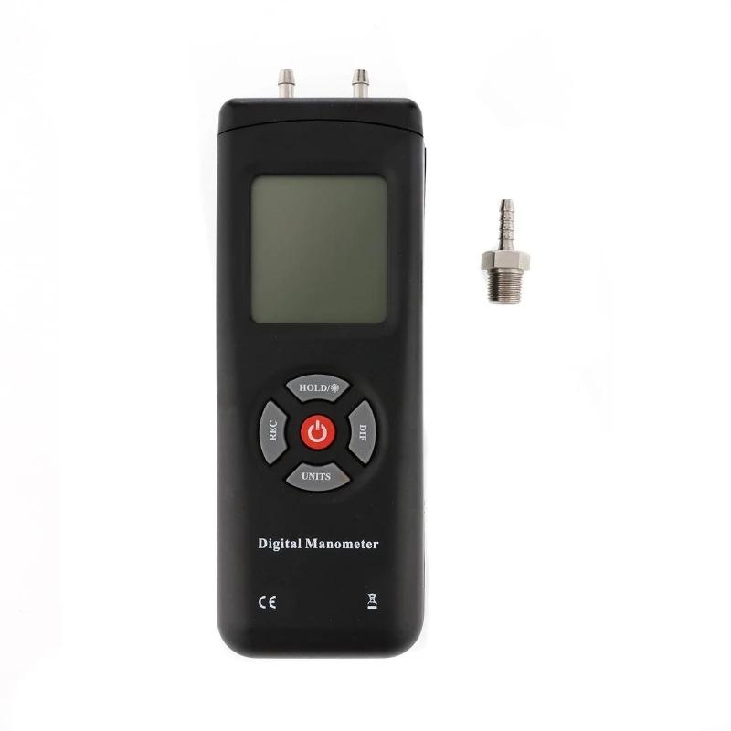 Digital Manometer Air Pressure Meter Portable Pressure Gauges Handheld U-type HVAC Air Vacuum/Gas Differential Pressure Meter