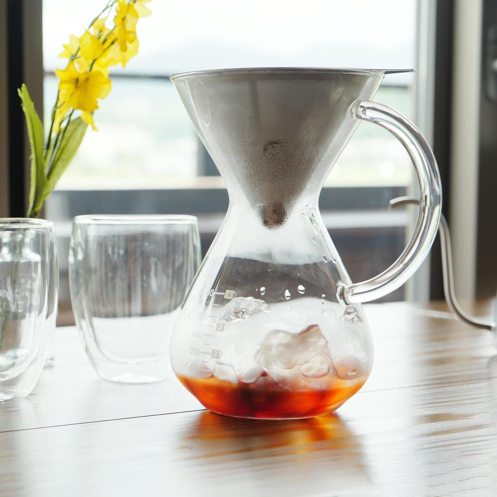 PYREX Coffee Server, 600ml, with Stainless Steel Filter, CP-8537, Clear