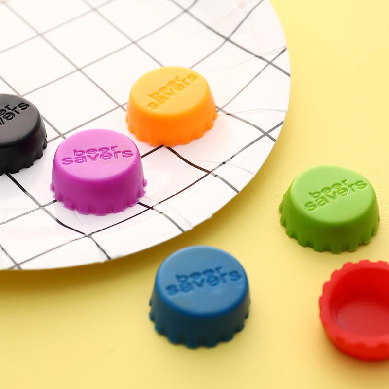 6Pcs/Set Reusable Silicone Bottle Fresh-Keeping Cap Stopper Bottle Soda Beer Cap