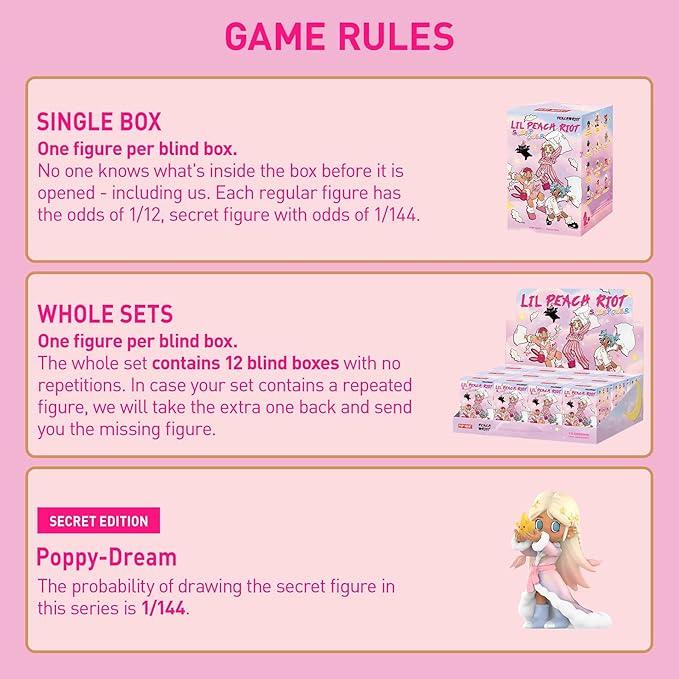 POP MART Lil Peach Riot Sleepover Series Blind Box Figures, Holiday Birthday Gifts for Girls and Boys, Single Box