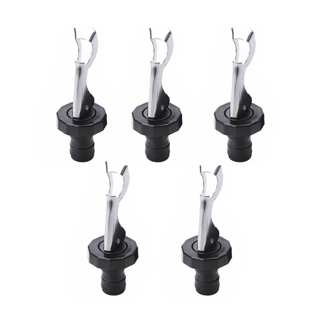 5 Pcs Food-safe Silicone Wine Bottle Stoppers Manual Pressed Sealed Leak Proof Pressurized Corks Reusable Universal Fit