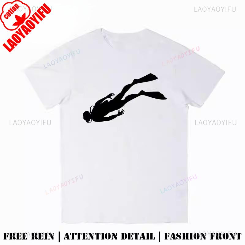 Diving Enthusiast Summer Cotton Creativity Graphic T Shirts Unisex Unisex Fashion Streetwear Tshirt Outdoors Breathable Camisetas