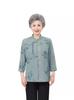Mom's Spring & Autumn 2026 Chiffon Seven-Sleeve Shirt - New Chinese Style for Middle-Aged & Elderly Women