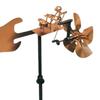 Mulino a vento in metallo fatto a mano con batterista, Statuette e statue di musicisti percussionisti, Scultura cinetica alimentata dal vento, Girandole a vento per decorazione da cortile, prato, giardino