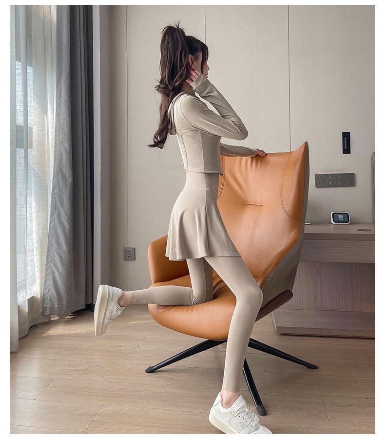 Women's 2024 High-End Yoga Set: Advanced Morning Run Jacket, Fitness Skirt, and Running Pants for Autumn/Winter