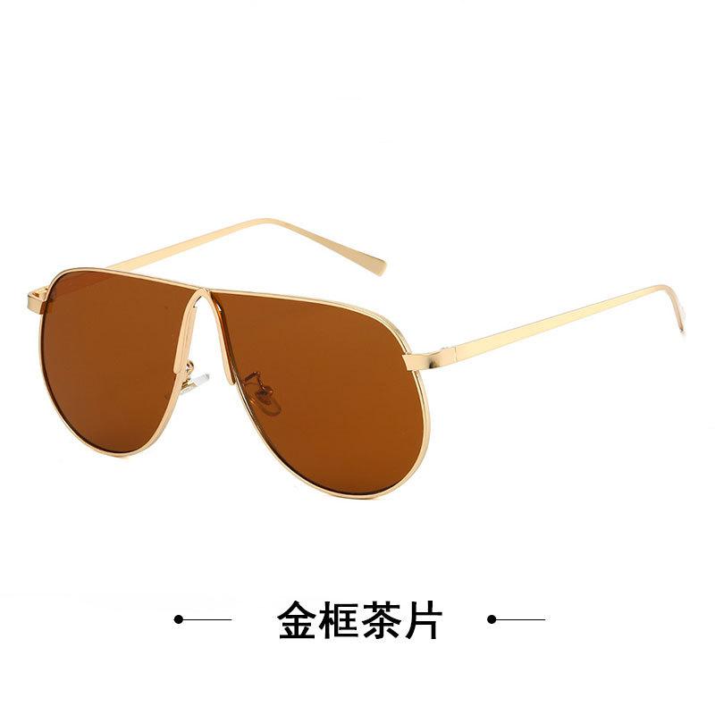 Metal Large Frame One-Piece Retro Toad Glasses Sunglasses Women'S High-End Street Sunglasses