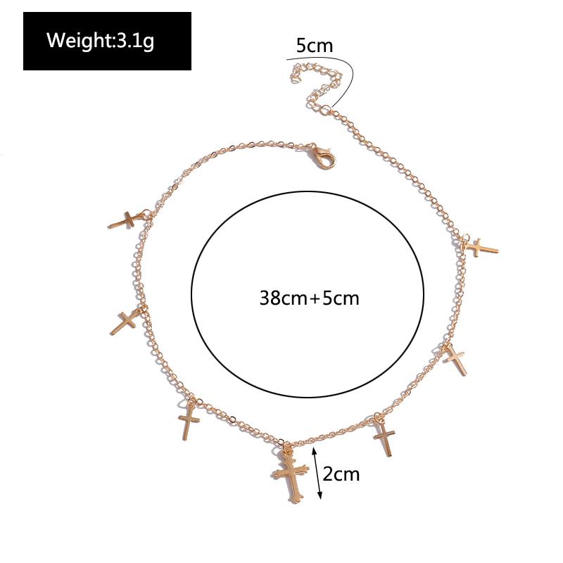 Unique Cross Pendants Necklaces for Women Gold Silver Color Cross Tassel Chain Choker Necklace Fashion Jewelry Accessories