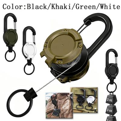 1/2/4 Stück Starker einziehbarer Schlüsselanhänger-Rolle, Outdoor-Karabiner-Ausweishalter mit Schnellverschluss für Angelzubehör Werkzeuge