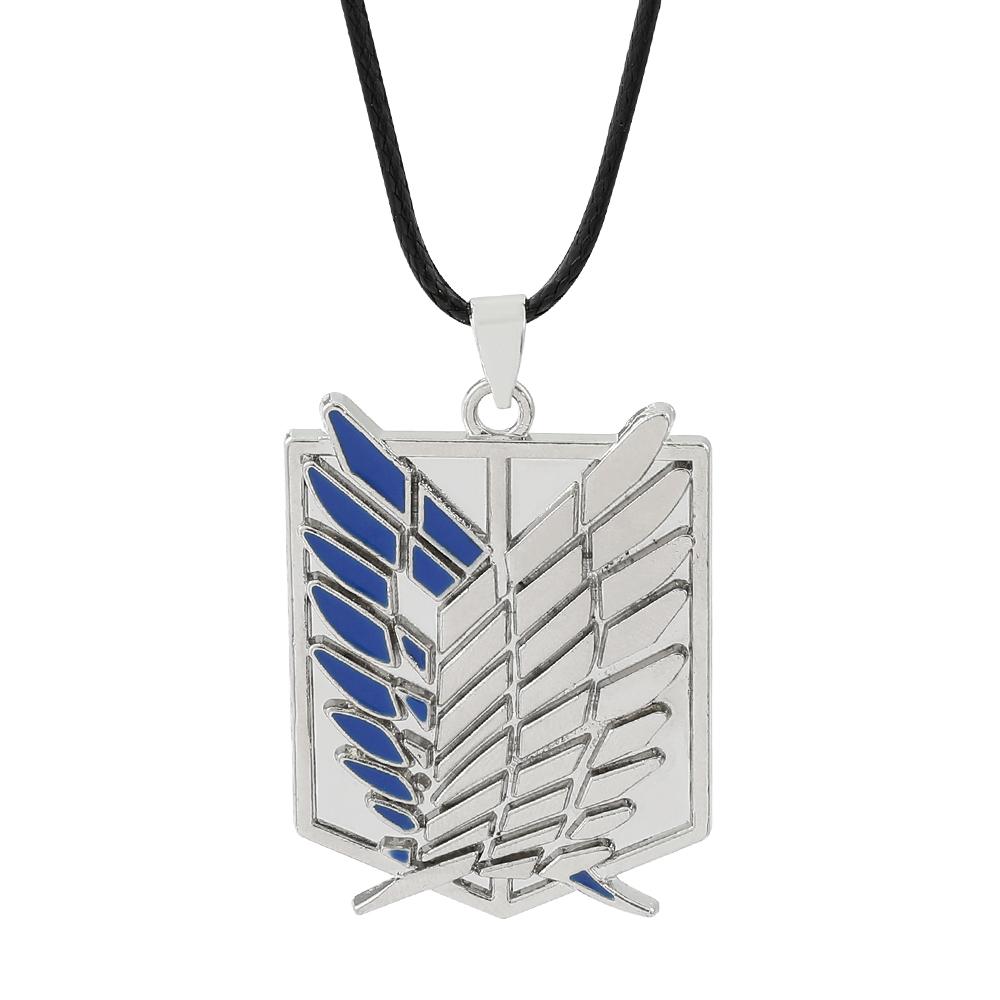 Anime Attack on Titan alloy Necklace figure Toys Wings of Liberty Shingeki No Kyojin Leather Chain Gold Color Pendant gift
