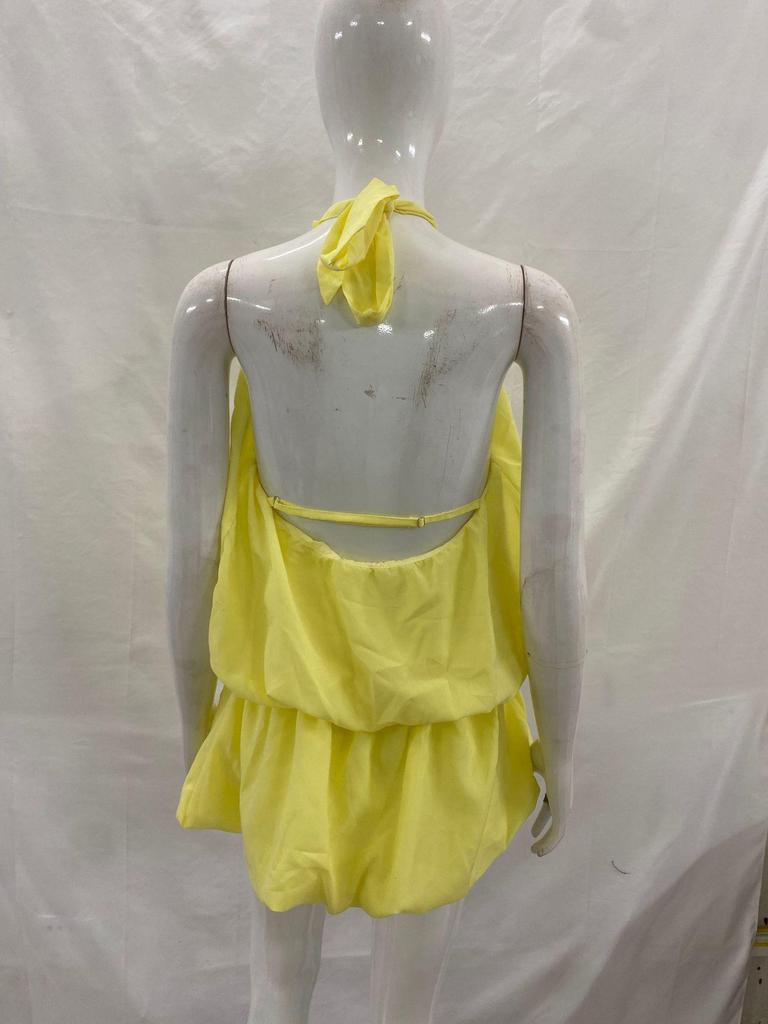 2025 European & American Solid Color Off-Shoulder Halter Neck A-Line Summer Dress