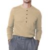 Men's Cotton Solid Color  Long-Sleeve T-Shirt - Casual Base Layer Outdoor Top