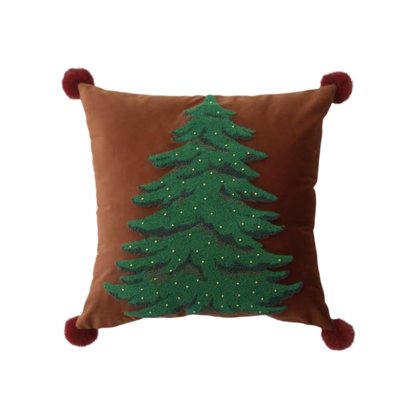 

Рождественские наволочки, вышитые подушки для американского дивана в стиле рождественской елки, прикроватные подушки и поясничные подушки. One Size