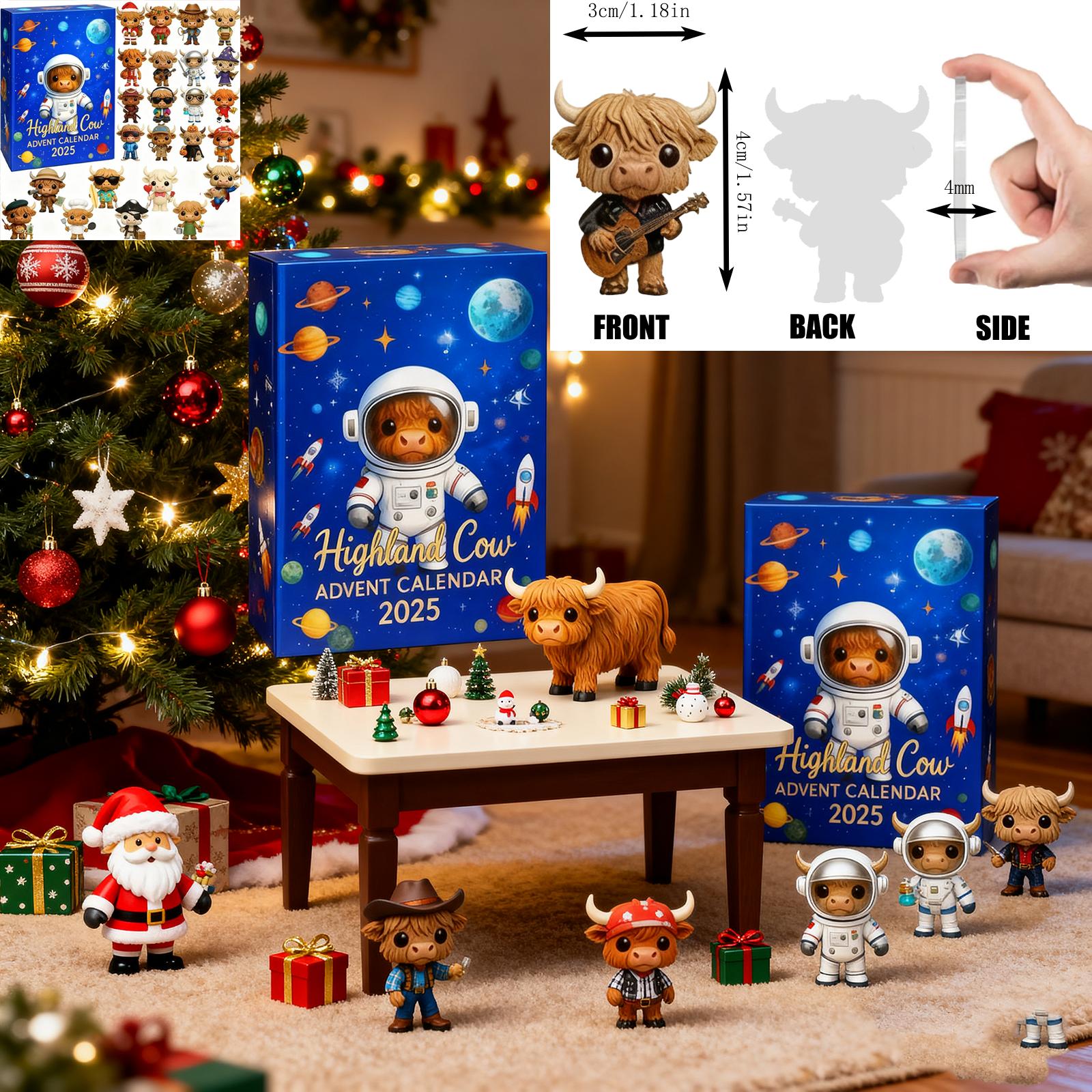 

2D Plane+airplane Box +24PC+ Advanced Full-style Cattle Arrival Christmas Countdown Box Calendar One Size синий