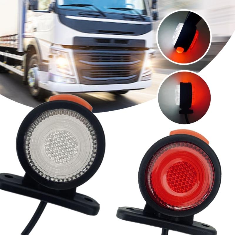 2pcs Truck Side Marker Light 12V 24V Turn Signal Clearance Light Replacement Side Marker Indicator Lamps Brake Lights