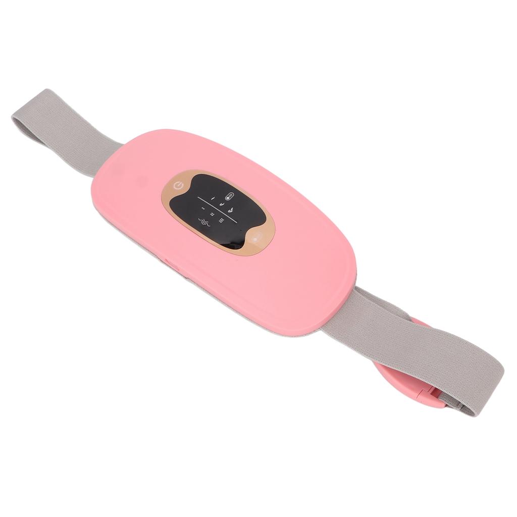 Menstrual Heated Belt 3 Temperature Gears Fast Heating High Frequency Vibration Electric Waist Belt for Women Pink