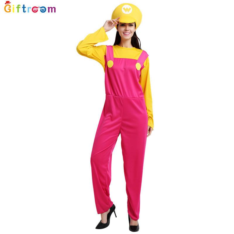 Stylish Mario Anime Game Costume Perfect For Halloween Womens Super Mario Outfit