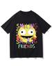 Smiling Friends Cartoon Print T-Shirt Comfortable   Summer Tee-Shirt Casual Tshirts Manga Funny Tees Graphic T Shirts