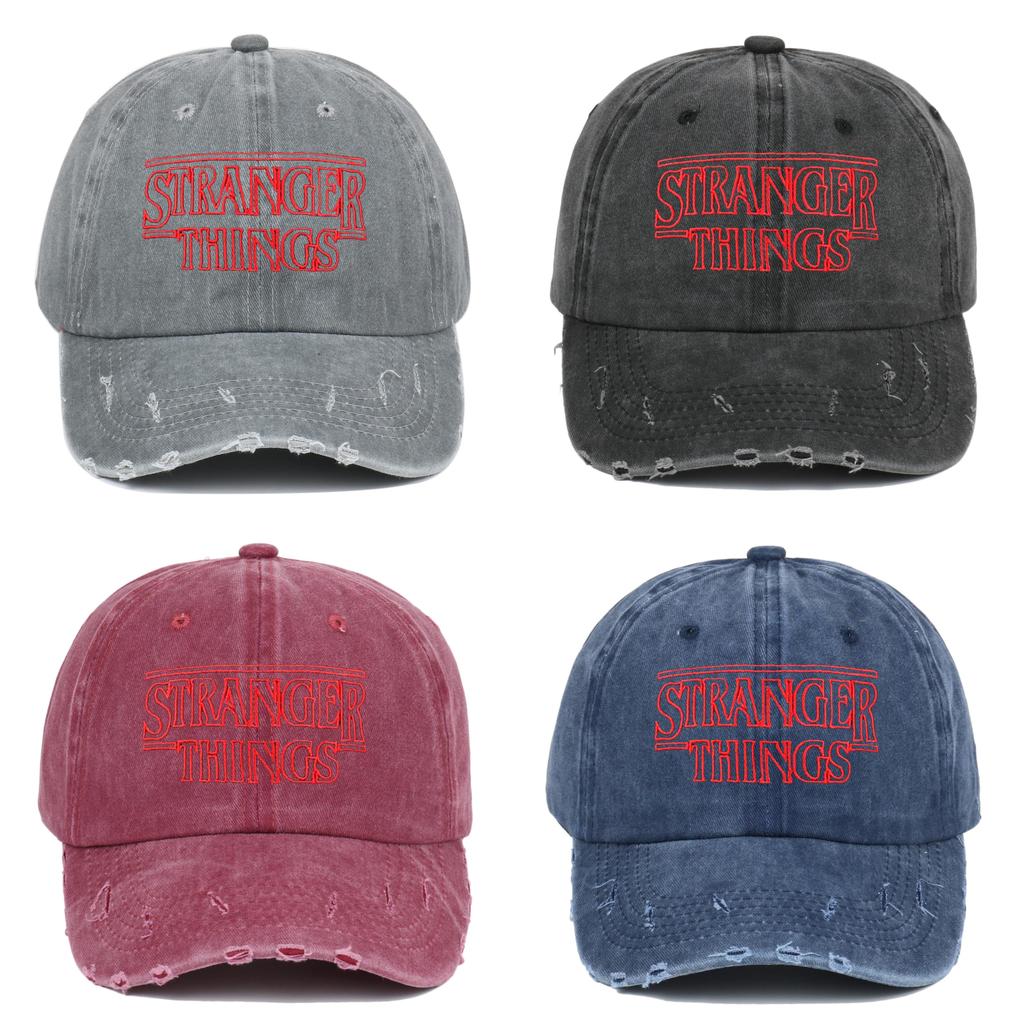 Stranger Things Embroidered Vintage Distressed Baseball Cap With Sun Protection For Fans