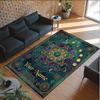 Mandala Theme Crystal Velvet Floor Rug Personalized Custom Name Text Warm Carpet Home Decoration