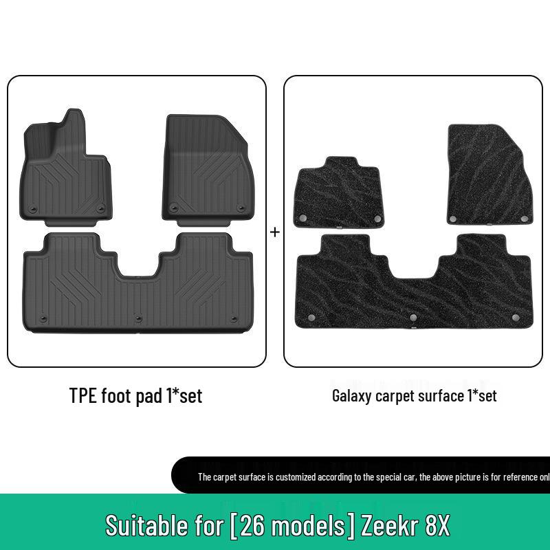 Zeekr 8X Car Floor Mats: Fits 26 Models, Waterproof, Anti-Slip, Eco-Friendly TPE Trunk Mat