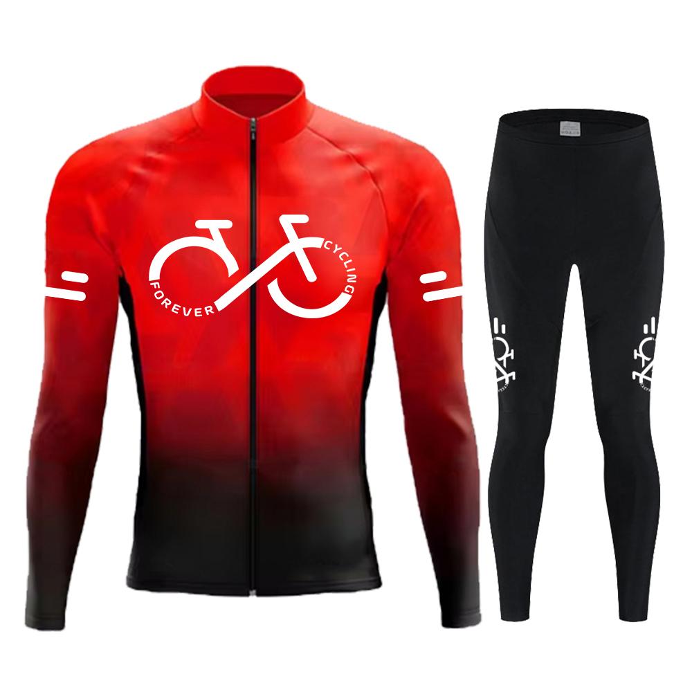 Long Sleeve Gradient MTB Bike Cycling Clothing Breathable Ropa Ciclismo Men's Road Bicycle Sportswear 2026 Autumn Breathable Cycling Suit
