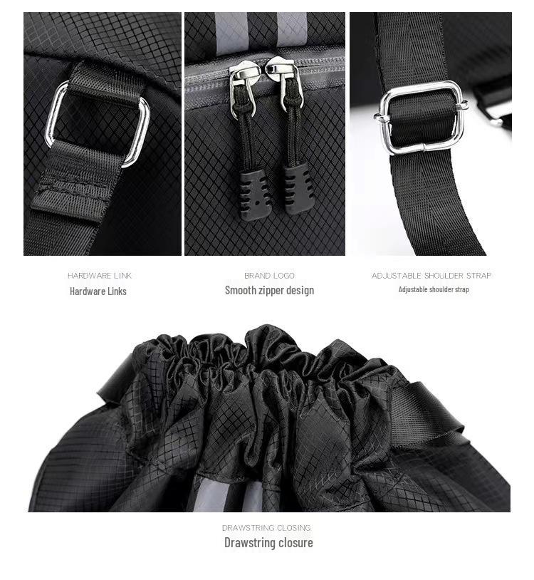 Sportbeutel mit Kordelzug und Nass- und Trockenfächern für Basketball, Fußball, Schwimmen - Unisex Leichter Rucksack