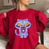 Women's Fashion Casual Long Sleeve Printed Round Neck Sweatshirt Top
