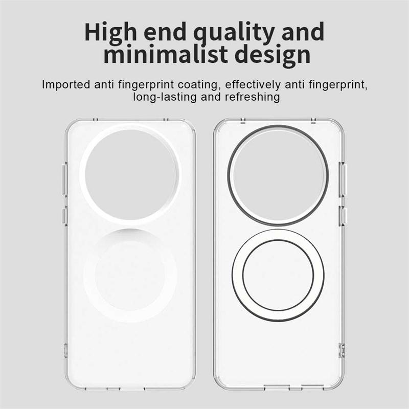 For Huawei Mate 60 Pro Case Cover Huawei Mate 60 Pro Capas Transparent Annular Magnetic Matte Clear Fundas Huawei Mate 60 Pro
